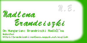 madlena brandeiszki business card